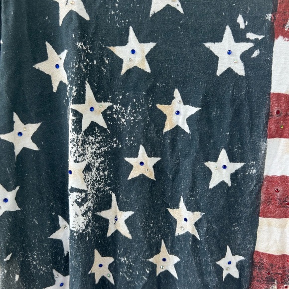 Zenana Red, White & Blue T-Shirt w/ rhinestones - Picture 5 of 5